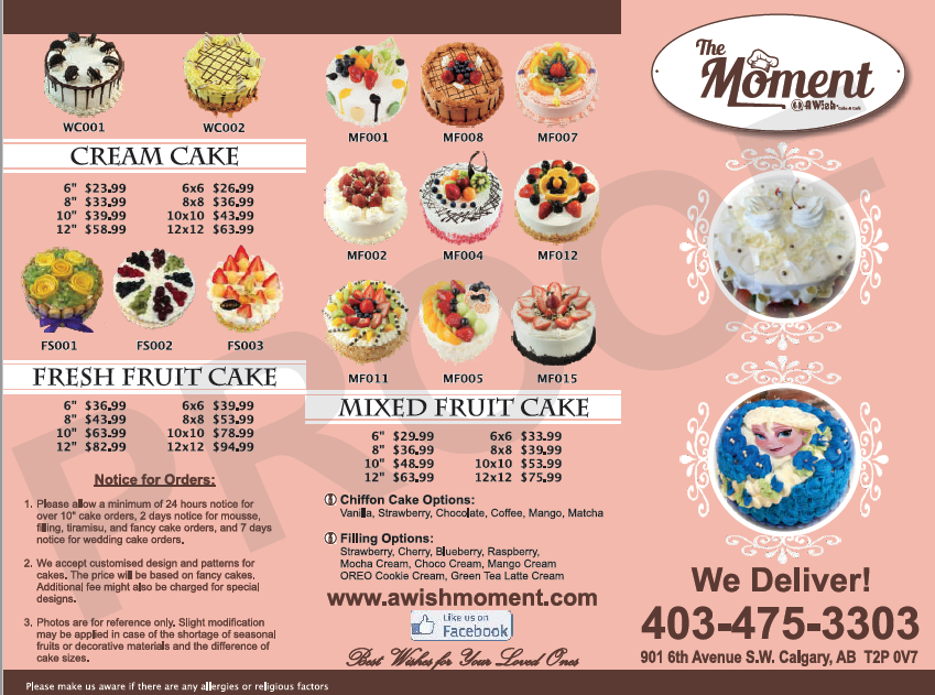 Order A WISH CAKE & CAFE - Calgary, AB Menu Delivery [Menu & Prices]
